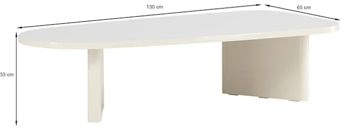 Stolik kawowy Ritony 130x65 cm jasnobeżowy