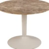 Stolik kawowy Roshly średnica 60 cm trawertyn ceramiczny blat z metalową podstawą