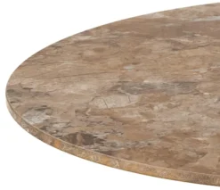 Stolik kawowy Roshly średnica 60 cm trawertyn ceramiczny blat z metalową podstawą