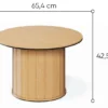 Stolik kawowy Rotto z ryflami okrągły 66 cm dąb vincenza