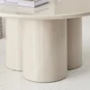 Stolik kawowy Roulness okrągły 80 cm jasnobeżowy wysoki połysk