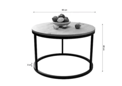 Stolik kawowy Sabello okrągły 60 cm dąb artisan