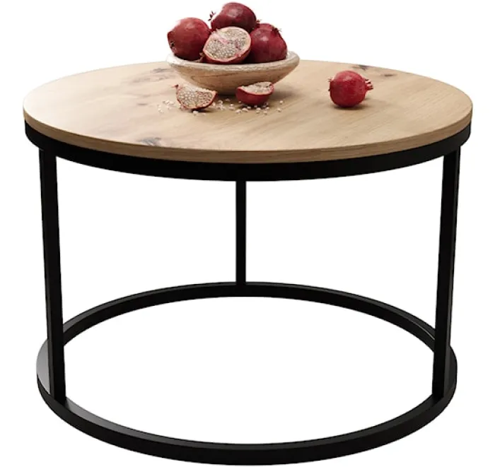 Stolik kawowy Sabello okrągły 60 cm dąb artisan