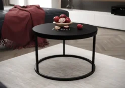 Stolik kawowy Sabello okrągły 60 cm czarny mat