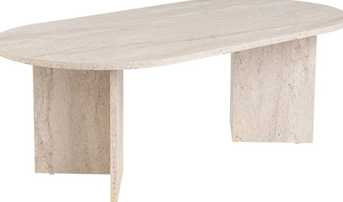 Stolik kawowy Sable owalny blat 119x60 cm trawertyn