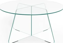 Stolik kawowy Samos średnica 80 cm transparentny szklany