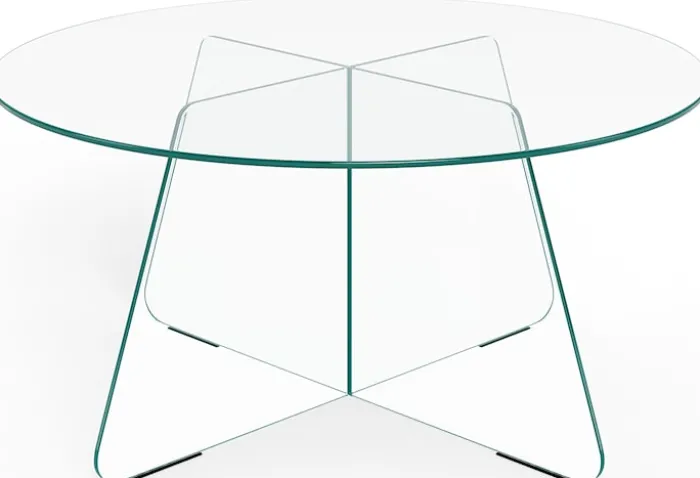 Stolik kawowy Samos średnica 80 cm transparentny szklany