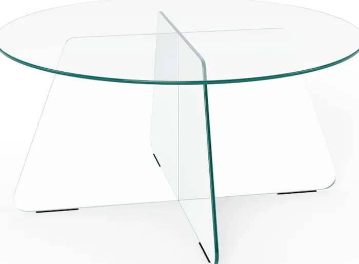 Stolik kawowy Samos średnica 80 cm transparentny szklany