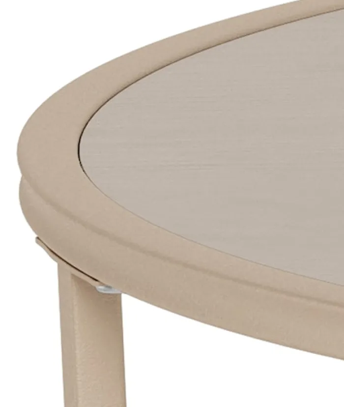 Stolik kawowy Seaford średnica 80 cm beżowy