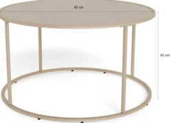 Stolik kawowy Seaford średnica 80 cm beżowy