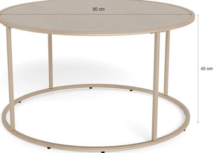 Stolik kawowy Seaford średnica 80 cm beżowy