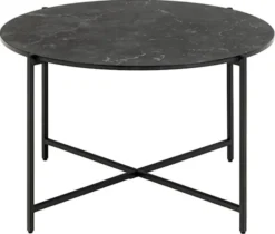 Stolik kawowy Shility 70x70 cm czarny marmur