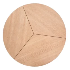 Stolik kawowy Siantly średnica 80 cm dąb naturalny - czarny