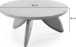 Stolik kawowy Soraya okrągły 80 cm jasnoniebieski lakierowany
