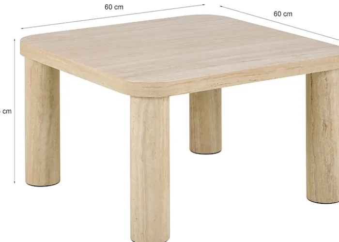 Stolik kawowy Sorisel 60x60 cm trawertyn