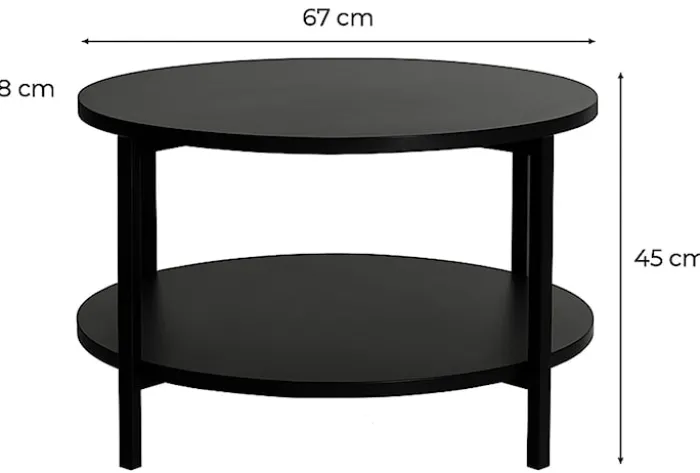 Stolik kawowy Tavello okragły 67 cm dąb olejowany z półką