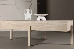 Stolik kawowy Vadholmen 126x82 cm bielony