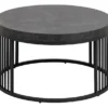 Stolik kawowy Velook okrągły 65x65 cm czarny marmur