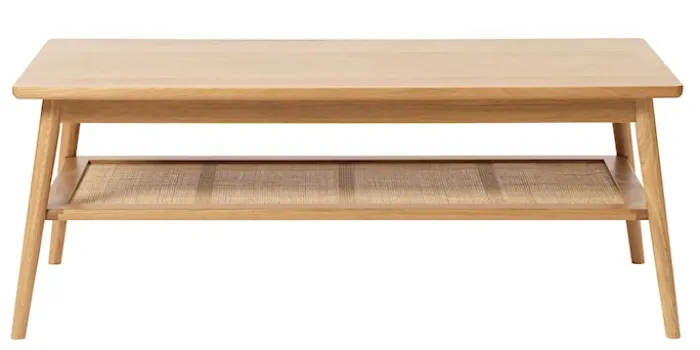 Stolik kawowy Visimmy 60x120 cm dąb/plecionka