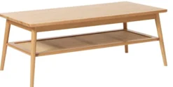 Stolik kawowy Visimmy 60x120 cm dąb/plecionka