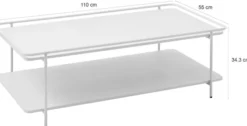 Stolik kawowy Yuba 55x110 cm z półką czarny