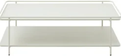 Stolik kawowy Yuba 55x110 cm z półką kremowy