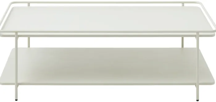 Stolik kawowy Yuba 55x110 cm z półką kremowy
