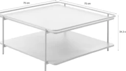 Stolik kawowy Yuba 75x75 cm z półką kremowy