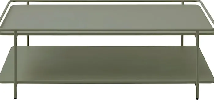 Stolik kawowy Yuba 55x110 cm z półką oliwkowy
