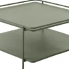 Stolik kawowy Yuba 75x75 cm z półką oliwkowy