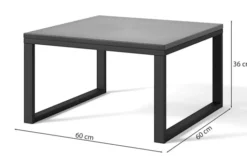 Stolik ogrodowy Dywilly 60x60 cm beton/ szary stelaż