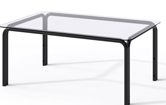 Stolik ogrodowy Worcully 90x60 cm ze szklanym blatem