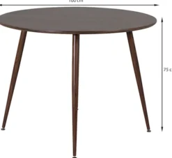 Stół Plaza okrągły blat średnica 100 cm orzech