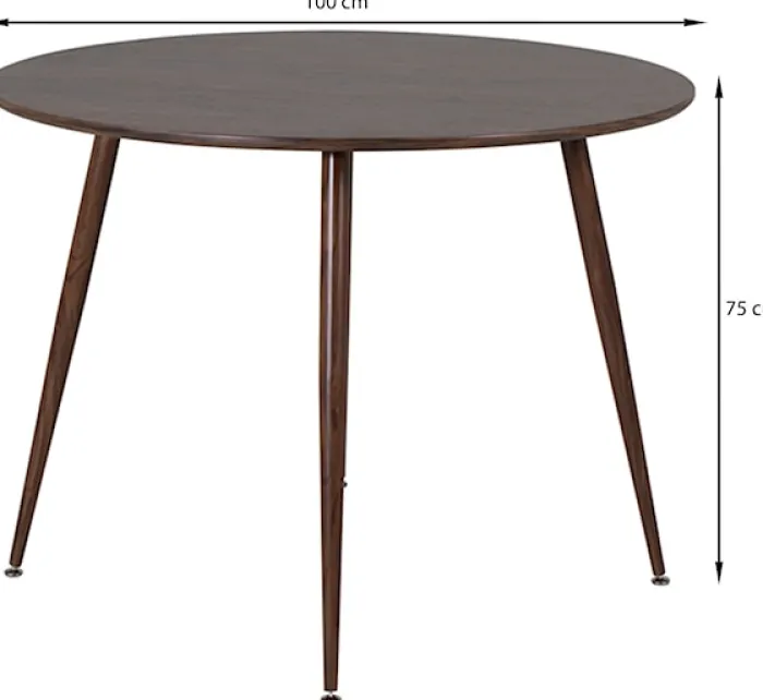 Stół Plaza okrągły blat średnica 100 cm orzech