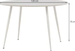 Stół Plaza okrągły blat średnica 120 cm beżowy