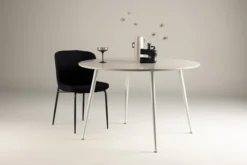 Stół Plaza okrągły blat średnica 120 cm beżowy