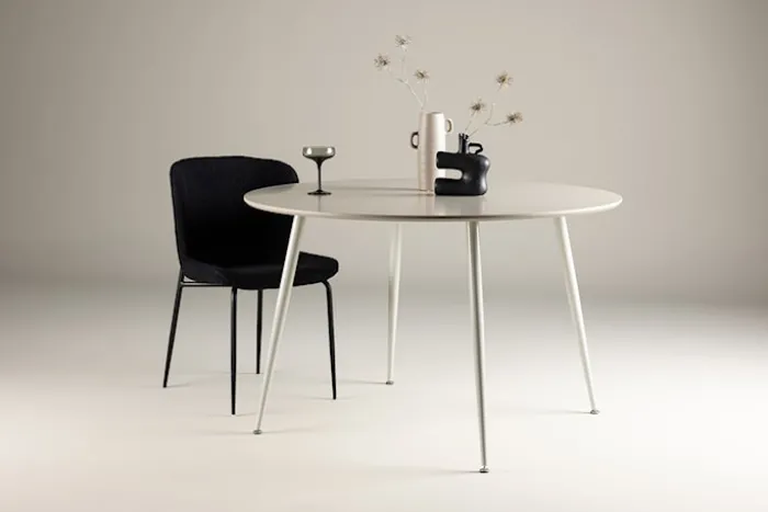Stół Plaza okrągły blat średnica 120 cm beżowy