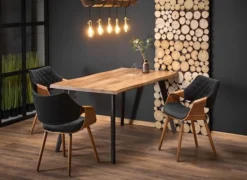 Stół rozkładany Diggory 120-180x80 cm dąb naturalny/czarny