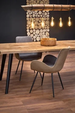 Stół rozkładany Diggory 120-180x80 cm dąb naturalny/czarny