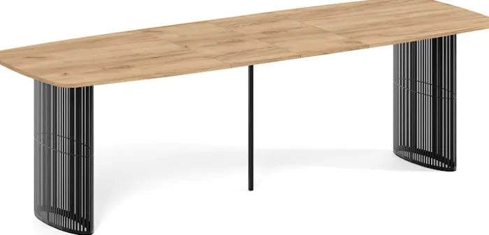 Stół rozkładany do jadalni Avenor 180-256 cm Dąb Craft z czarnymi nogami