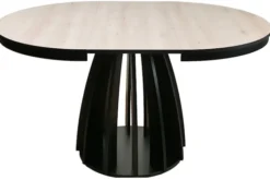 Stół rozkładany do jadalni Diciffy 100-140x100 cm Scandic beech z czarną podstawą