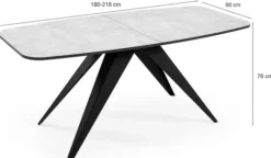 Stół rozkładany do jadalni Ferrory 180-218x90 cm Dąb Craft z nogami kaszmir