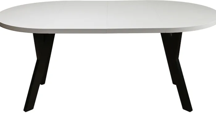 Stół rozkładany do jadalni Osenness 100-180x100 cm kaszmir z czarnymi nogami