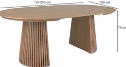 Stół rozkładany Formisty 120-200x120 cm lamele dąb naturalny