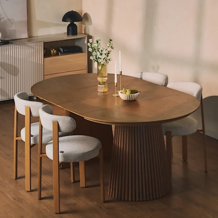Stół rozkładany Formisty 120-200x120 cm lamele dąb naturalny