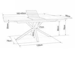Stół rozkładany Logan 160(200)x90 dąb/ czarny mat