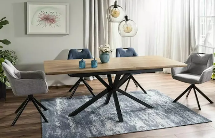 Stół rozkładany Logan 160(200)x90 dąb/ czarny mat