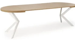 Stół rozkładany Obereler 100-250x100 cm dąb złoty/ biały