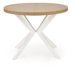 Stół rozkładany Obereler 100-250x100 cm dąb złoty/ biały
