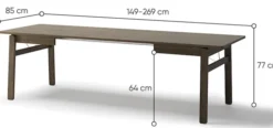 Stół rozkładany Plot 149-269x85 cm dąb ciemny